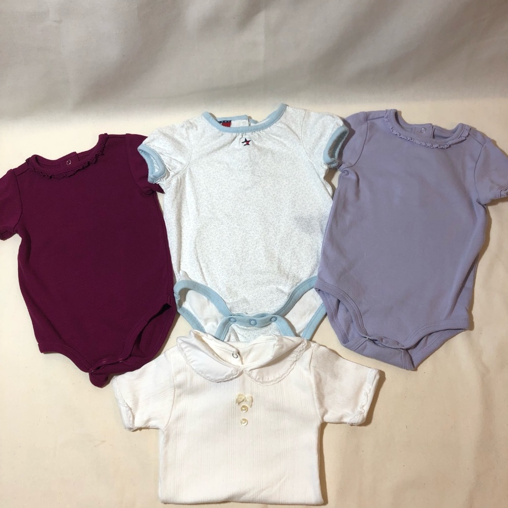Bundle of 4 Name Brand Baby Girl 3-6 Mo Onesies